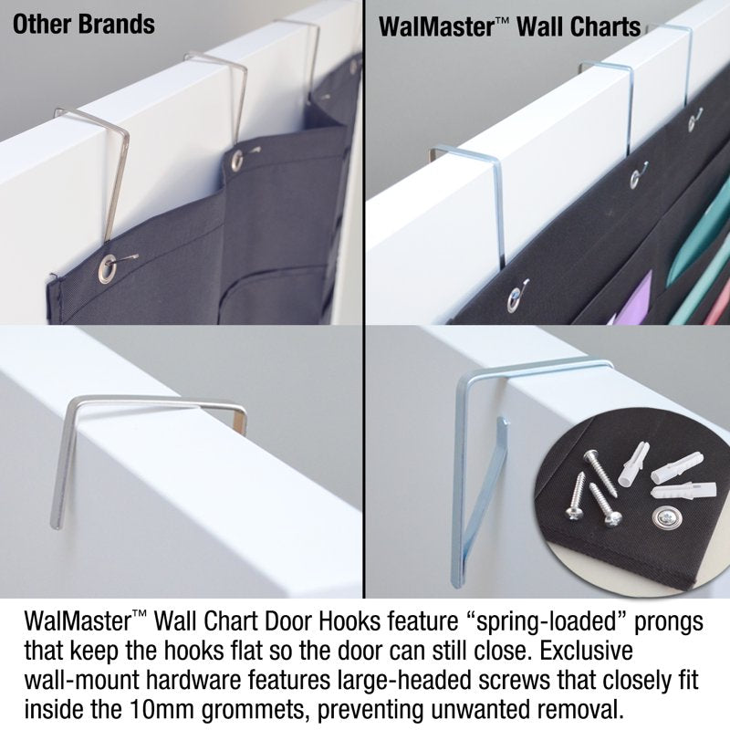 Heavy Duty Wall Chart Filing System with 30 Pockets & Labels - Office & Classroom Organizer