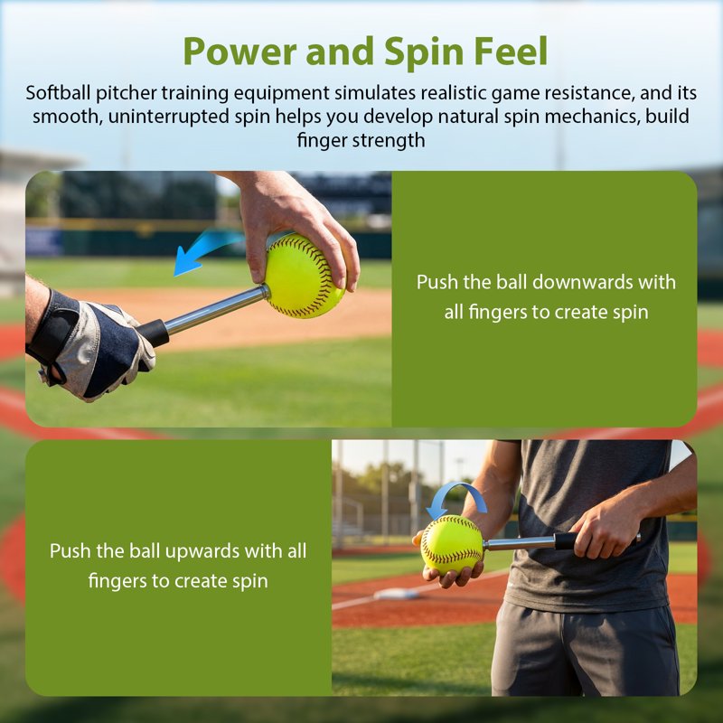 Softball Pitching Trainer Spinner for Finger Strength & Spin Control