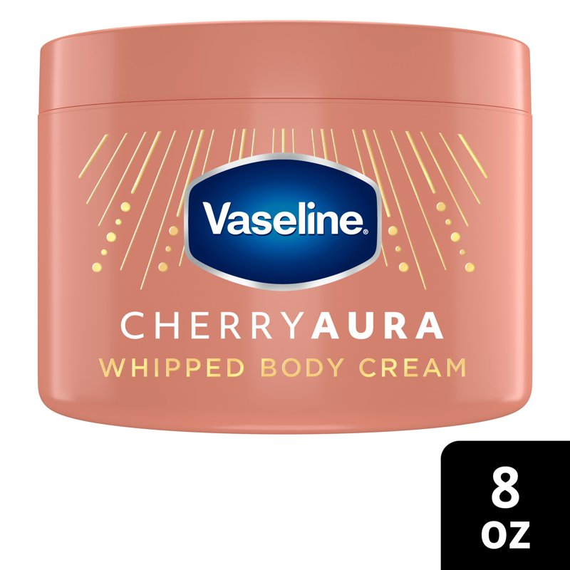 Vaseline Cherry Aura 72HR Moisturizing Body Cream - Dehydrated Skin Nourishment, 8 oz