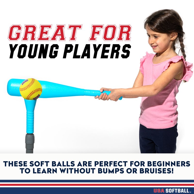 Kids Foam Softballs for Practice - Softball Training Balls for Youth - Set of 4