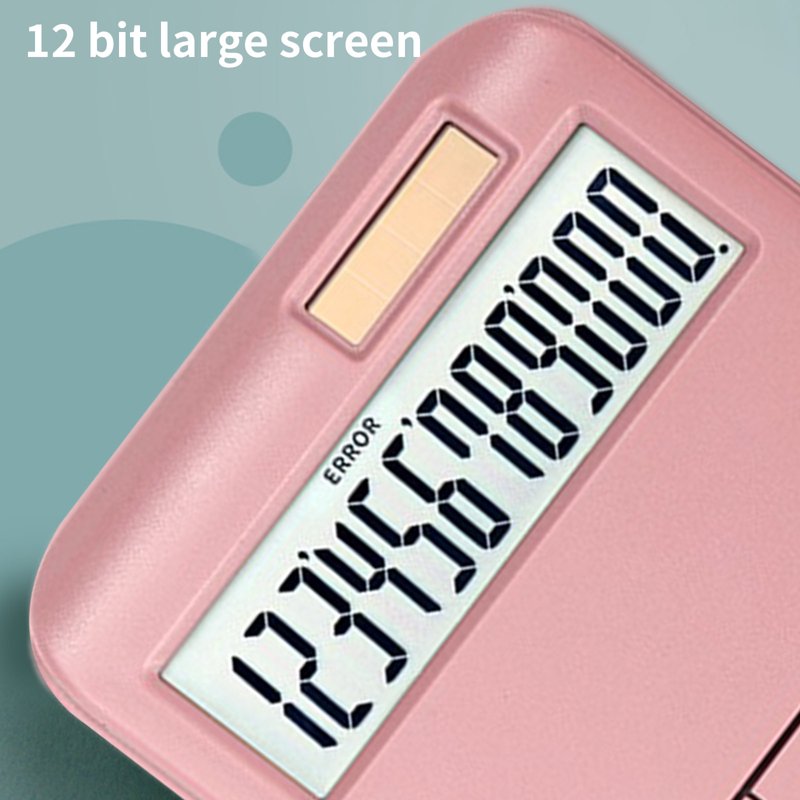 12-Digit Solar Powered Desktop Calculator with Large LCD & Buttons for Office School Home