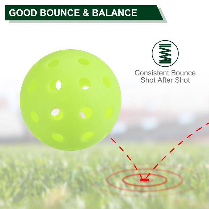 Innotech 4 Pack 40-Hole Pickleball Balls, Green - Official Size, Durable Outdoor Balls