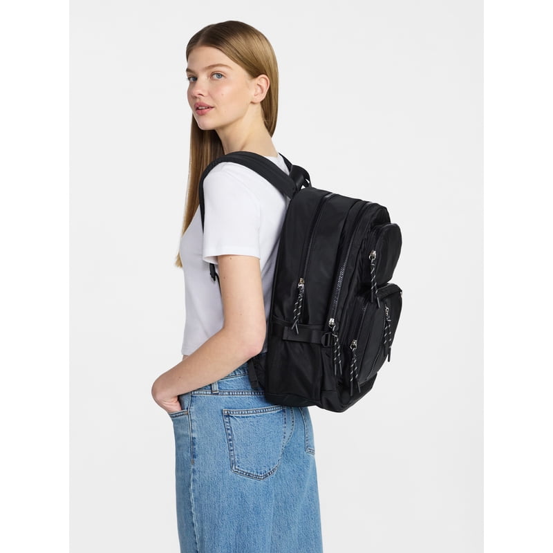 Women's Multi-Pocket Backpack with Adjustable Straps - Black, Olive, Taupe