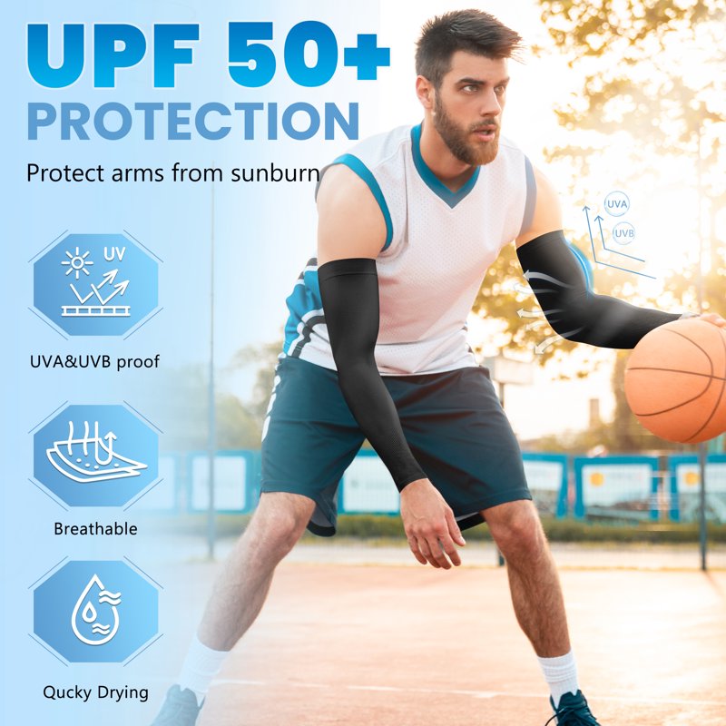 Cooling Compression Arm Sleeves Sun Protection Sports Arm Cover for Men Women