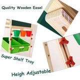 All-in-One Toddler Art Easel with Whiteboard, Chalkboard, Paper Roll & Storage Bins