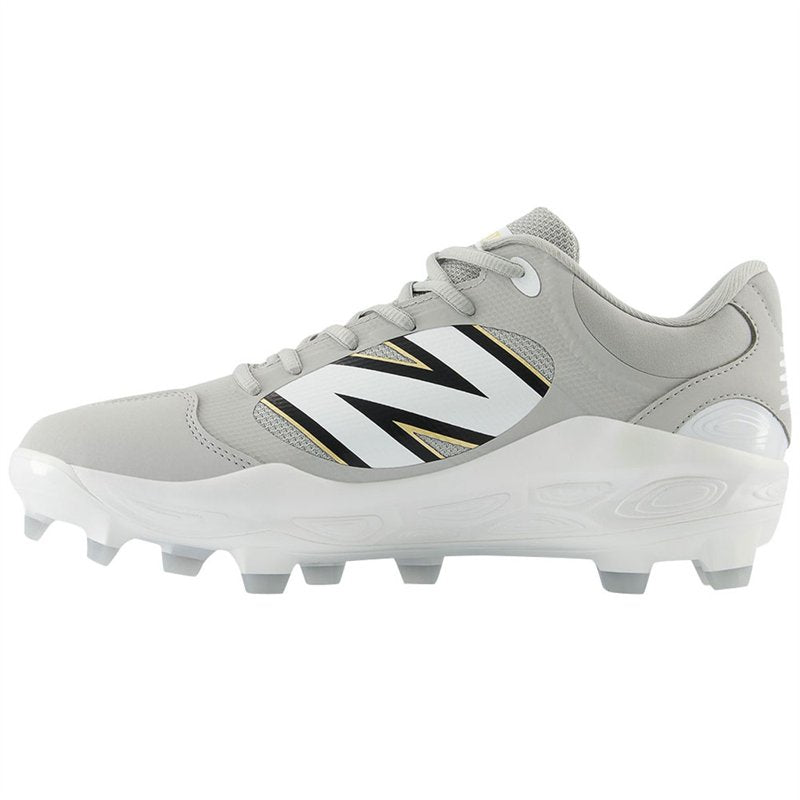 Men's Molded Baseball Cleats with Traction and Cushioning - Grey/White