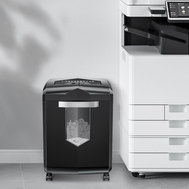 18-Sheet Cross Cut Paper Shredder for Home Office with Wastebasket and Safety Features