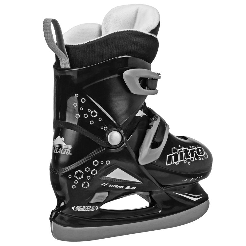 Adjustable Youth Ice Skates for Beginners & Recreation - Gray/Black