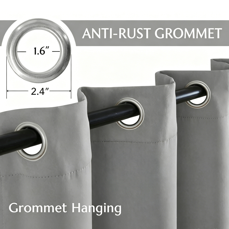 Blackout Curtains Solid Grommet or Rod Pocket Style for Bedroom & Living Room
