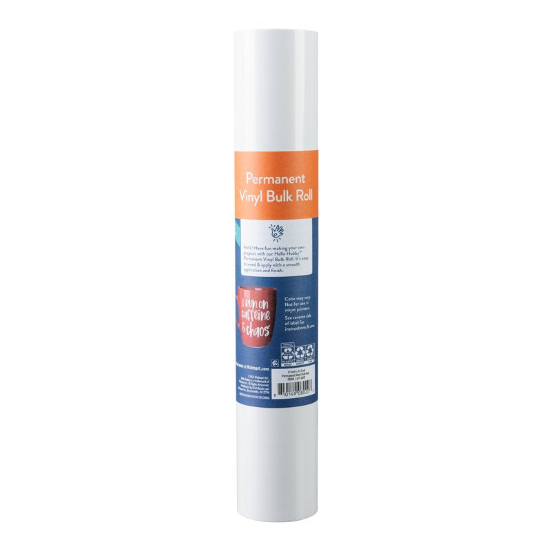 White Permanent Craft Vinyl Roll – Bulk 12x12 ft for DIY Projects & Decor