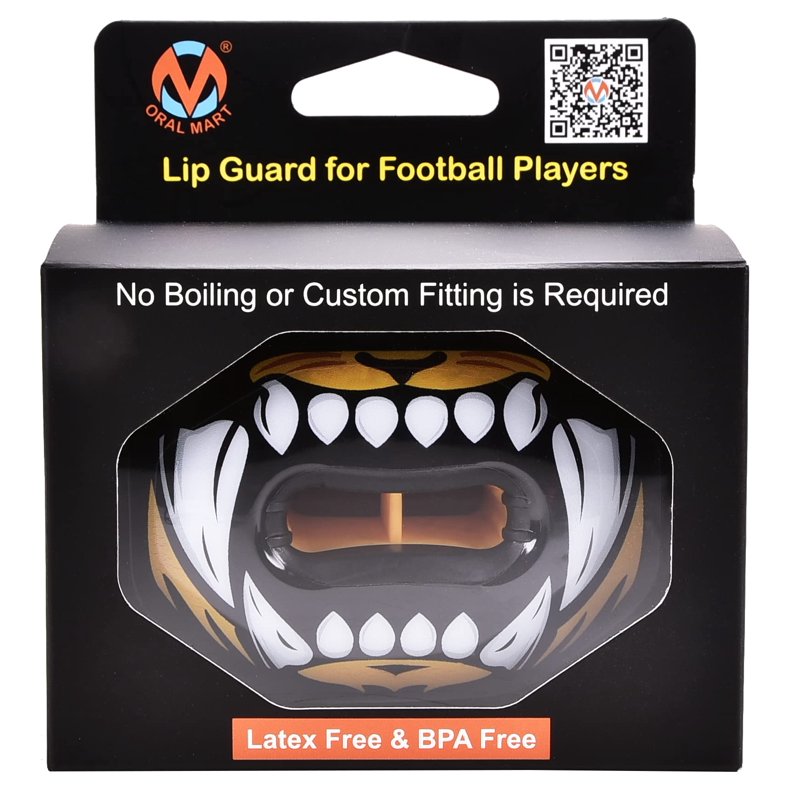 Youth Football Mouth Guard with Detachable Strap - Breathable Lip Protector