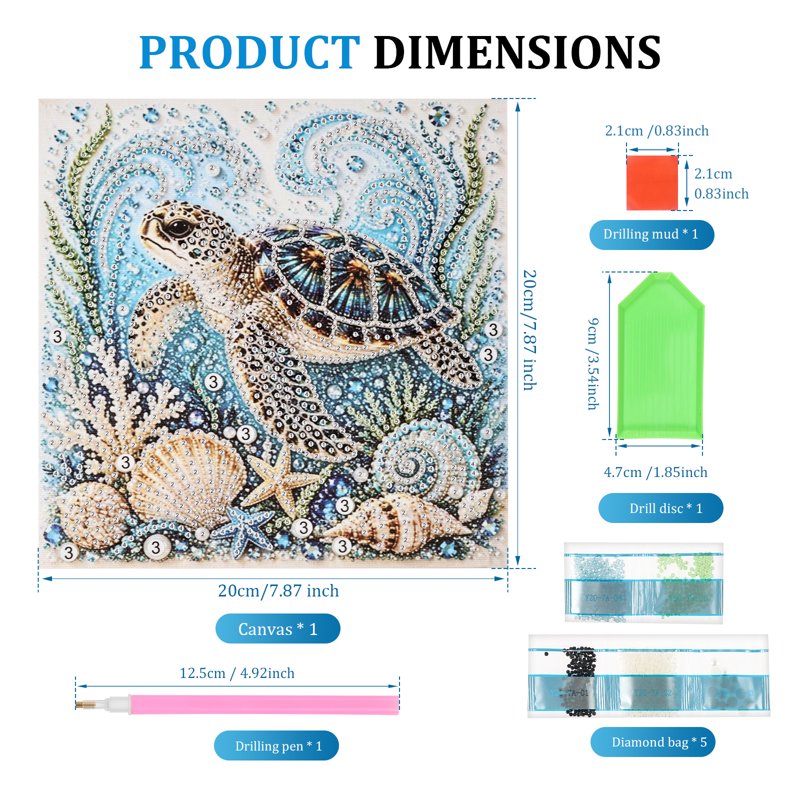 Variation of THIS listing: Ocean Theme Pearl Art DIY Kit 3D Turtle Diamond Painting with Frame