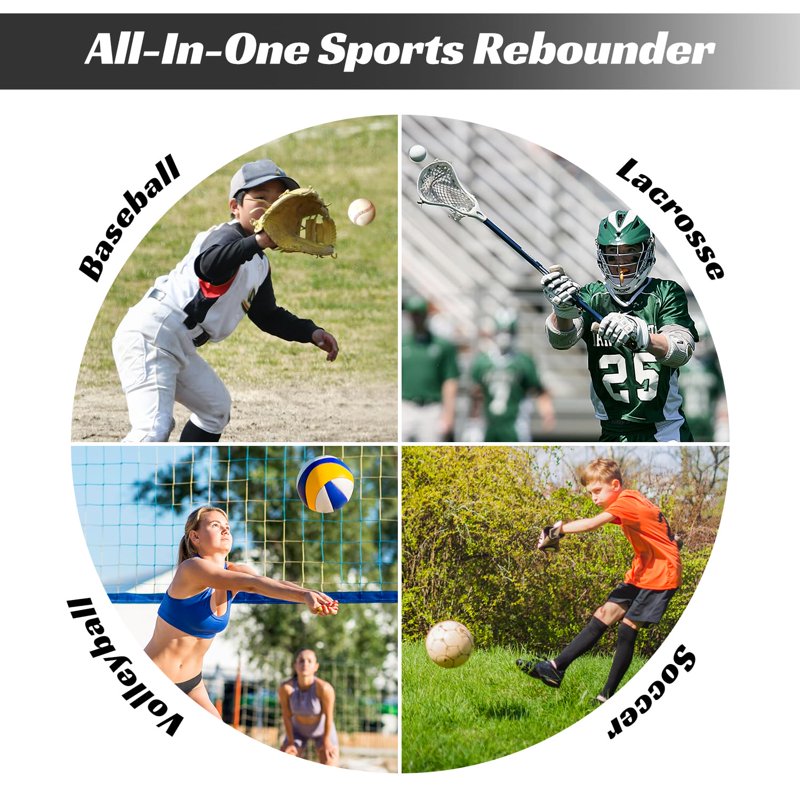 Baseball Rebound Net with 5 Adjustable Angles, 68 x 44 inches, Weather-Resistant Training Equipment