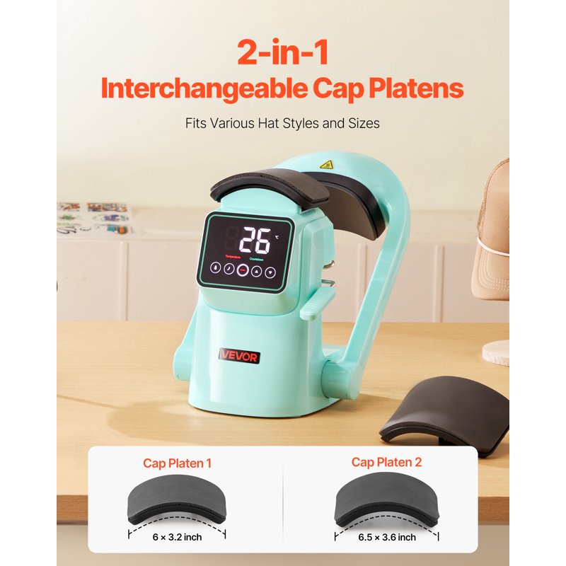 Auto Hat Heat Press Machine with Interchangeable Platens - Precise Temperature Control