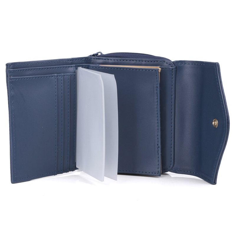 Women's Leather Zip French Purse with Card Slots and Coin Pocket