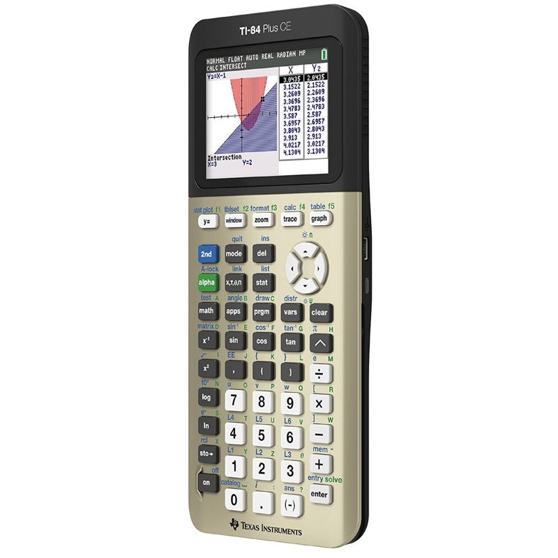 Graphing Calculator with Color Display, Rechargeable Battery, MathPrint - Gold