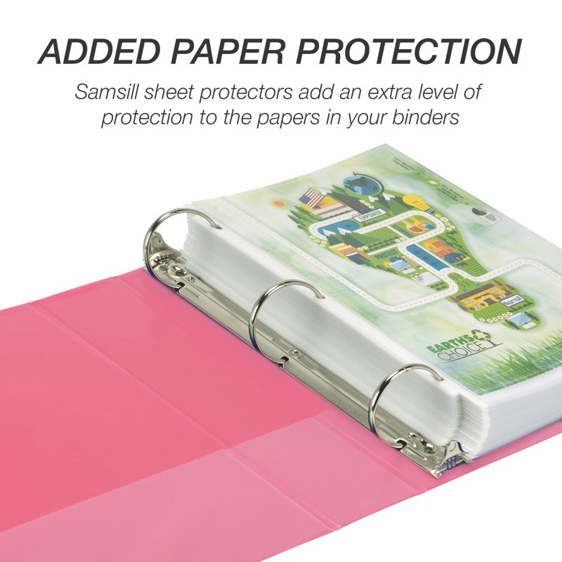 Eco-Friendly Pink 2-Inch Round Ring View Binder - Durable & Sustainable, 425 Sheets