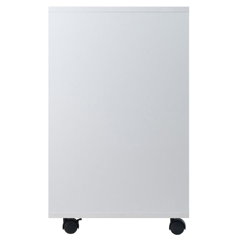 Mobile Storage Cabinet with 5 Drawers and Adjustable Shelf — White Finish
