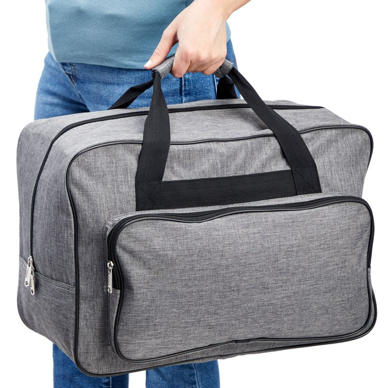 Sewing Machine Travel Case - Hard Side Organizer with Padded Handle & Shoulder Strap