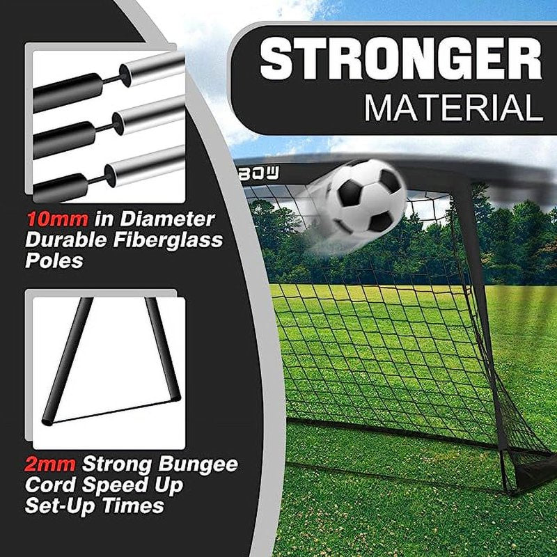 RUNBOW 6x4 ft Portable Kids Soccer Goal with Carry Bag – Black