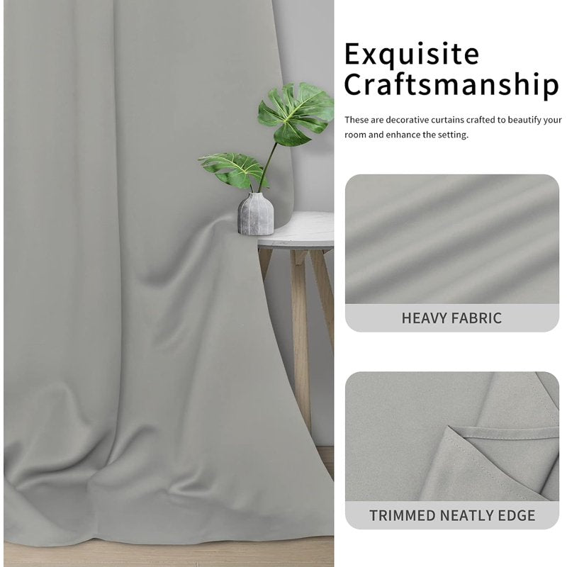 Room Darkening Noise-Reducing Blackout Curtains - Insulated Thermal Drapes