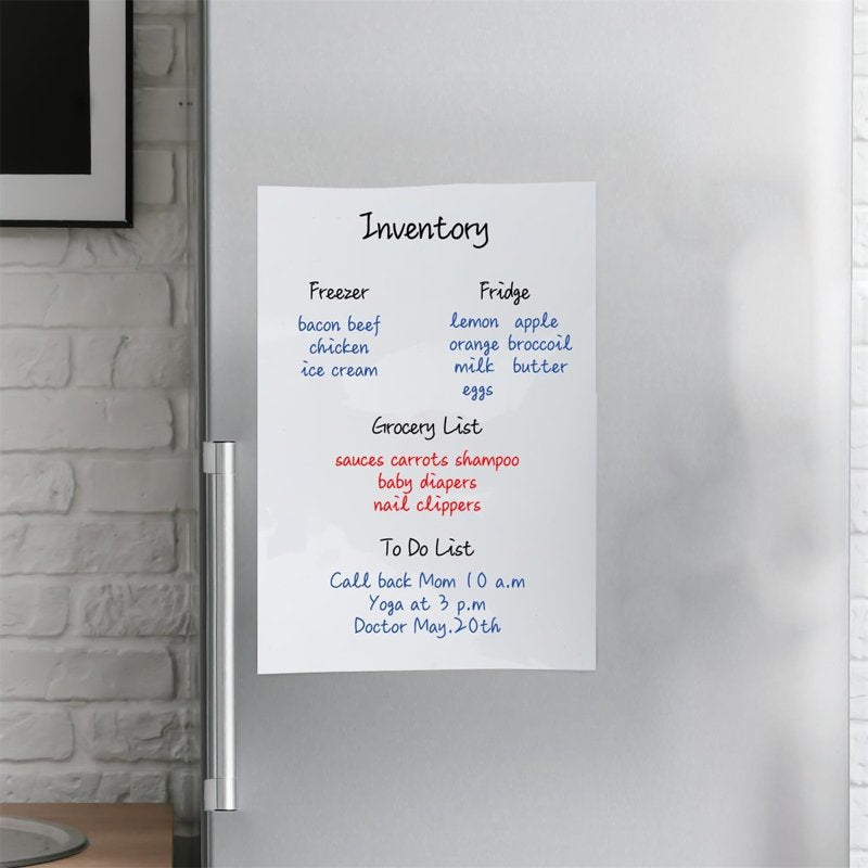 Magnetic Dry Erase Whiteboard Sheet for Refrigerator Kitchen Organizer