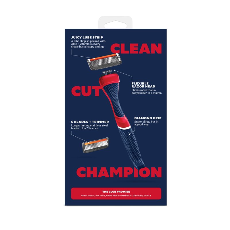 6-Blade Razor Starter Set with School Colors - Men's Shaving Kit