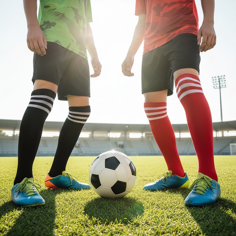 Kids Over Knee Soccer Socks Breathable Athletic Football Sports Socks for Boys & Girls