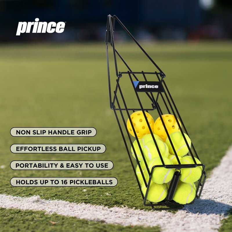 Pickleball Ball Hopper with Non-Slip Handle - Portable Tennis & Padel Collector
