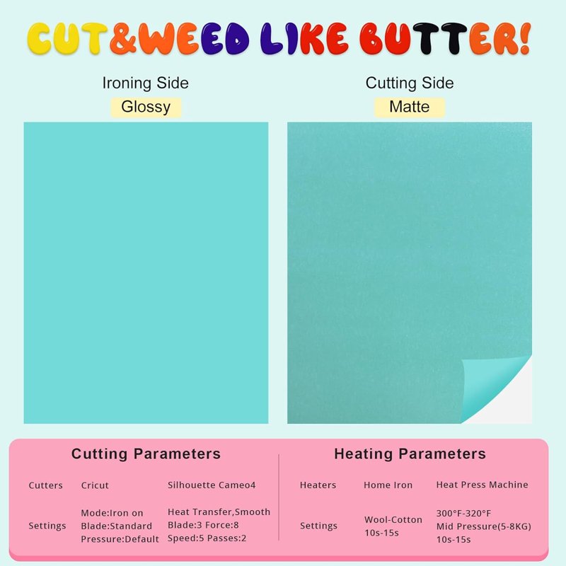 3D Puff Vinyl Heat Transfer Sheets for Custom T-Shirts - 12 Colors