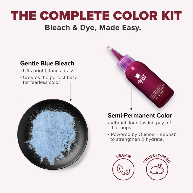 Semi-Permanent Hair Dye Kit with Bleach - Multiple Bright Shades