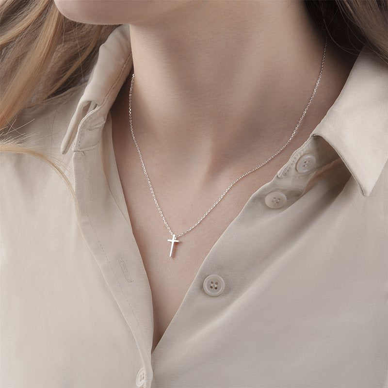 Sterling Silver Cross Necklace for Christmas Gifts - Daughter & Niece
