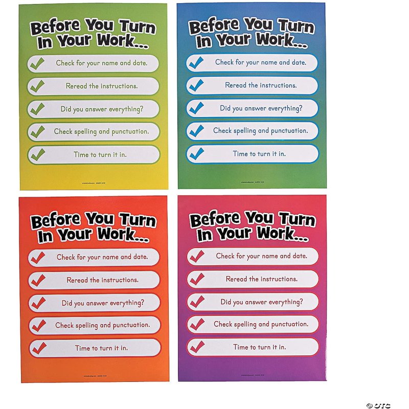 Classwork Pocket Folders - Laminated School Paper Holders, 12 Pieces