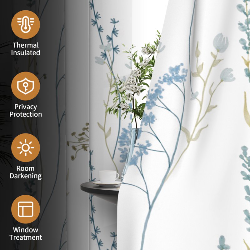 Minimalist Blackout Curtains for Living Room - Privacy & Thermal Insulation, 2 Panels