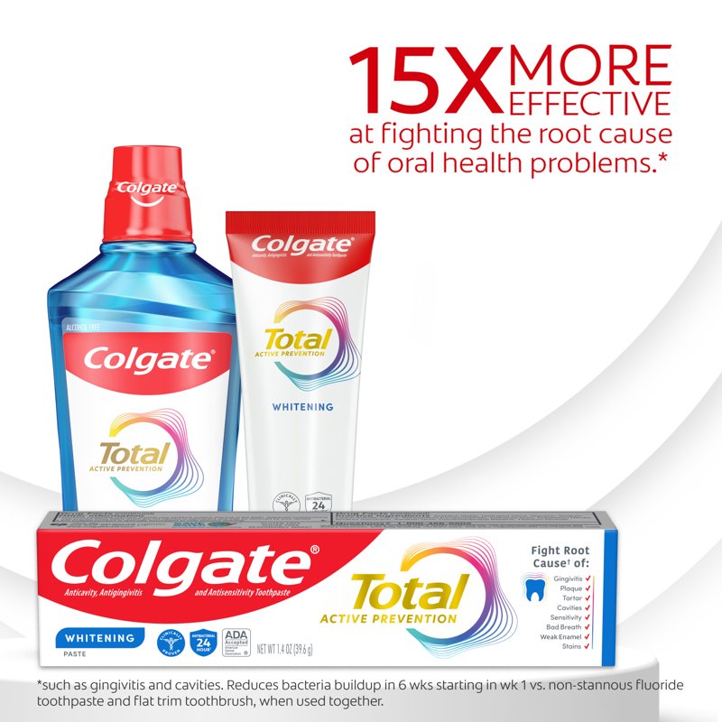 Travel Size Anticavity Whitening Toothpaste with Fluoride - Mint Flavor