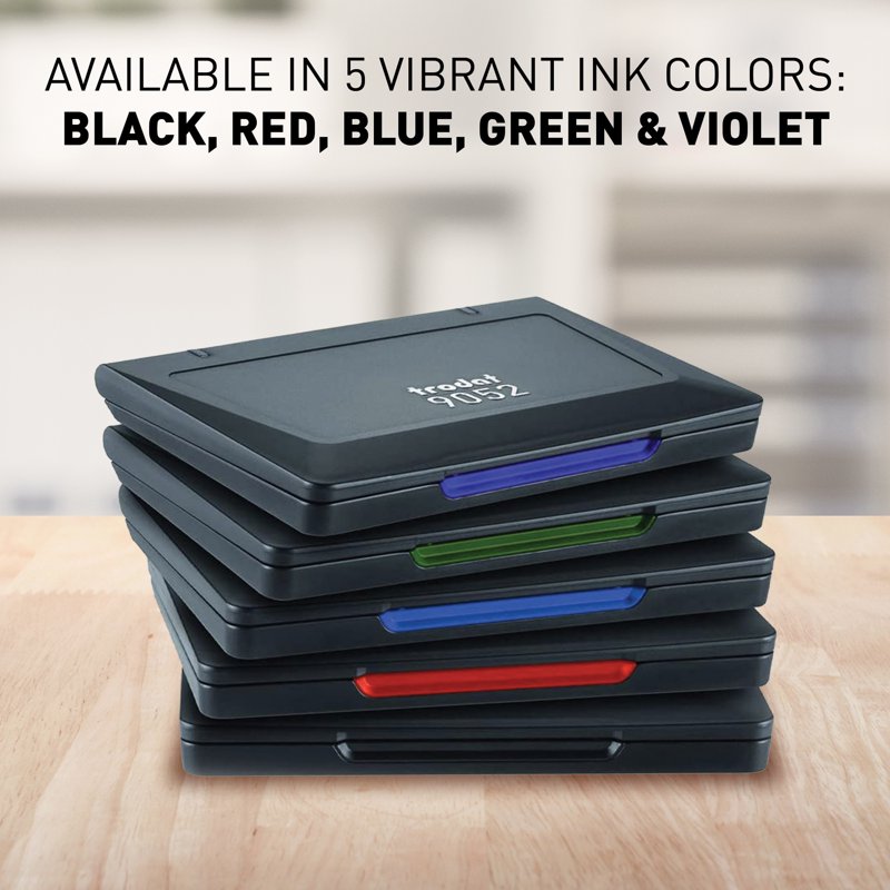 Stamp Pad 9052 - Black, Green, Blue, Red Ink - Size 2.75 x 4.5 Inches