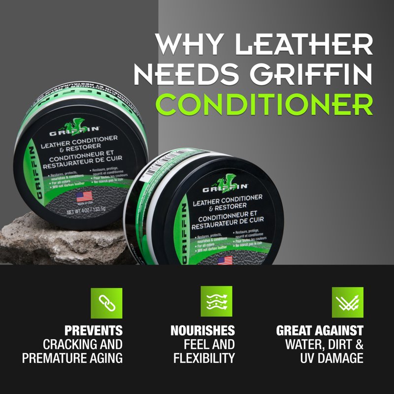 Leather Conditioner and Restorer - Deep Nourishing Care for Leather Goods - 4 oz