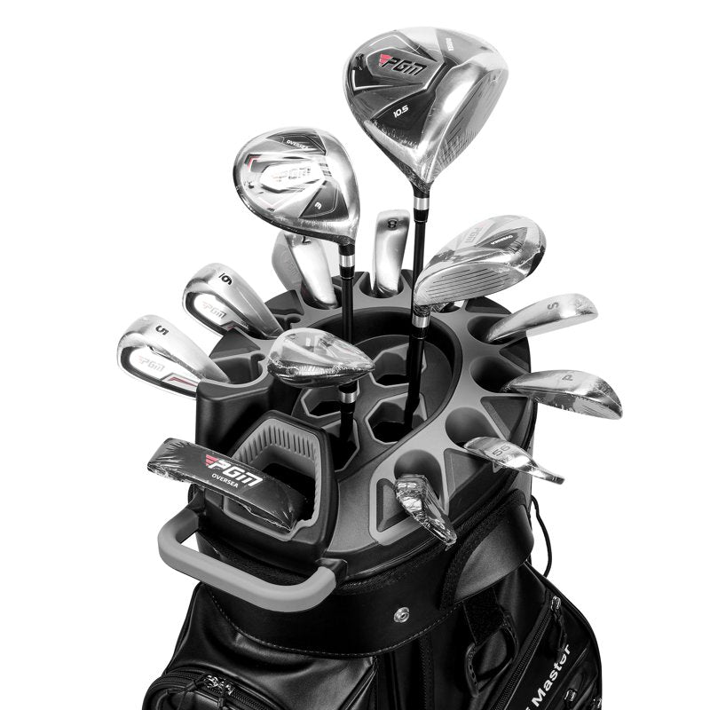 PGM 14-Way Silent Golf Cart Bag Black Microfiber Leather - Waterproof, 3.8kg