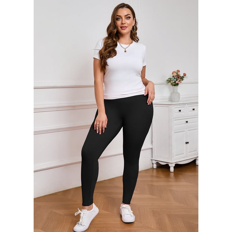 Plus Size High Waist Yoga Leggings for Women - Soft, Stretchy, Tummy Control