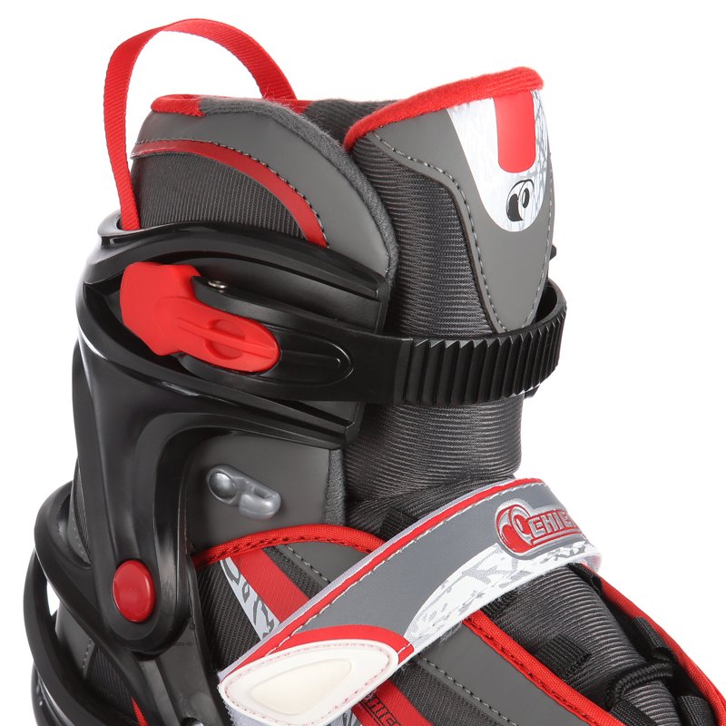 Kids Adjustable Inline Skates - Red, Black & Gray, Size 5-8
