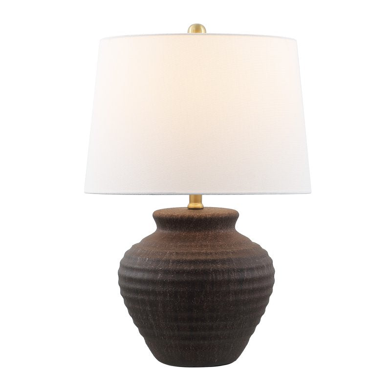 Textured Ceramic Table Lamp 22.5 in. - Brown, Light Gray, Off-White Options