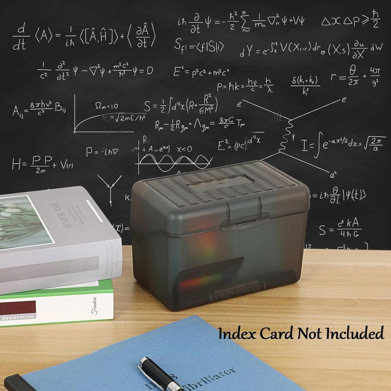 Multi-Color Index Card Holder Box Organizer for Recipes Notes Flashcards