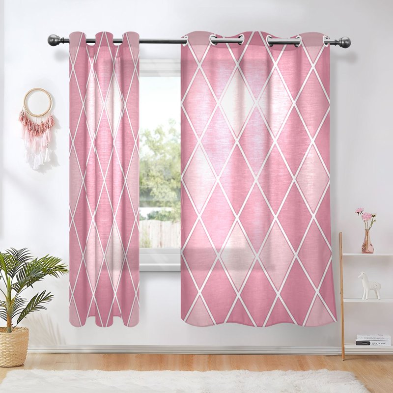 Sheer Curtain 2 Panels Set Light Filtering Grommet Drapes for Bedroom Living Room