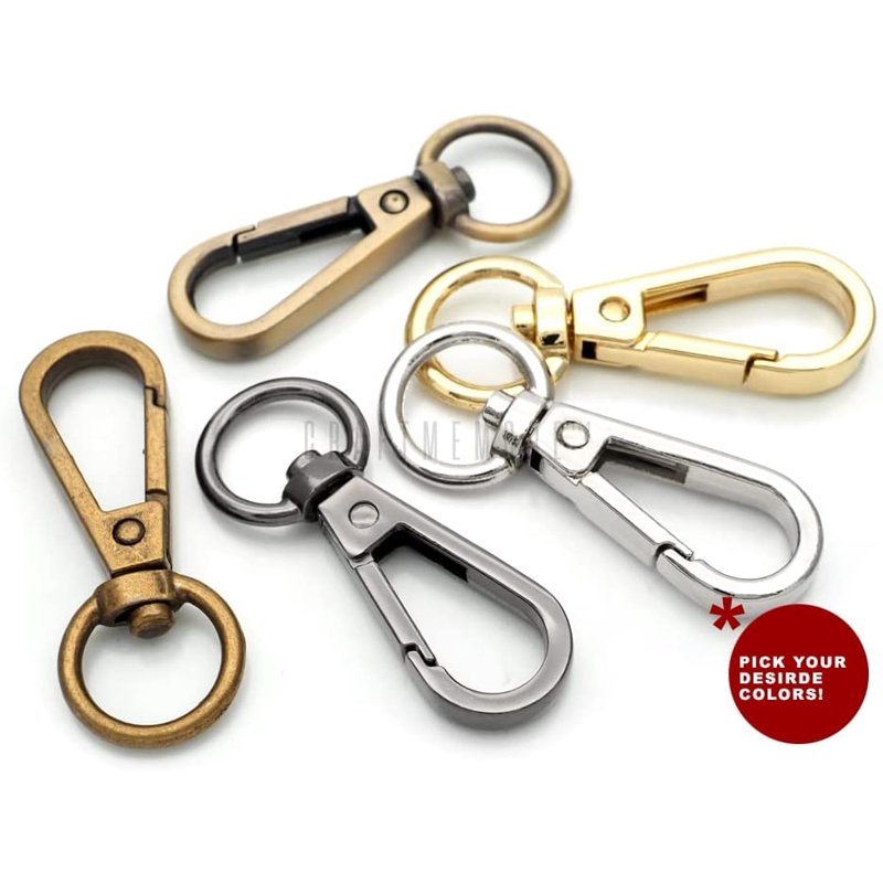 Swivel Lobster Clasps Push Gate Snap Hooks Bag Clips 10-Pack - Silver