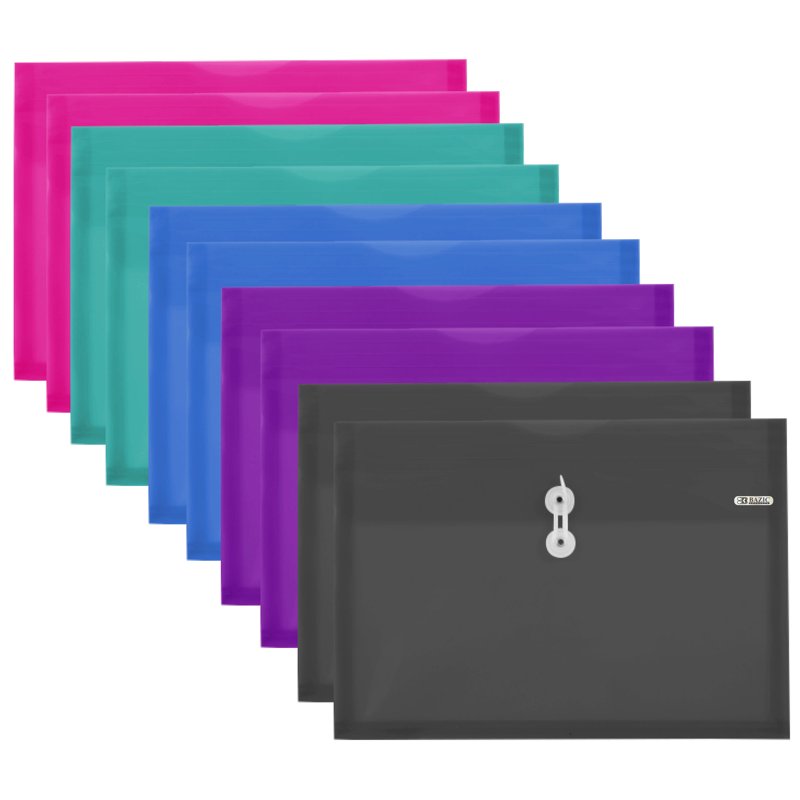 Poly Side-Loading String Envelope Assorted Sizes Waterproof Tear-Resistant Office Supplies