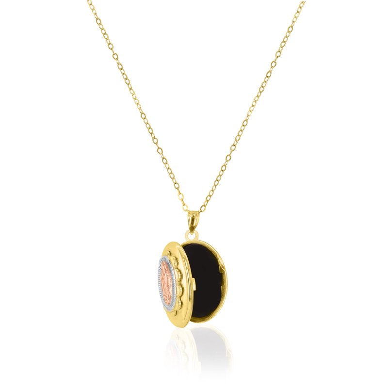 14K Gold Plated Sterling Silver Guadalupe Pendant Necklace 18 Inches