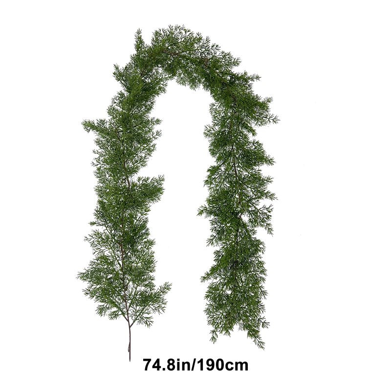 6.2FT Christmas Pine Garland - Real Touch Artificial Greenery for Holiday Decor