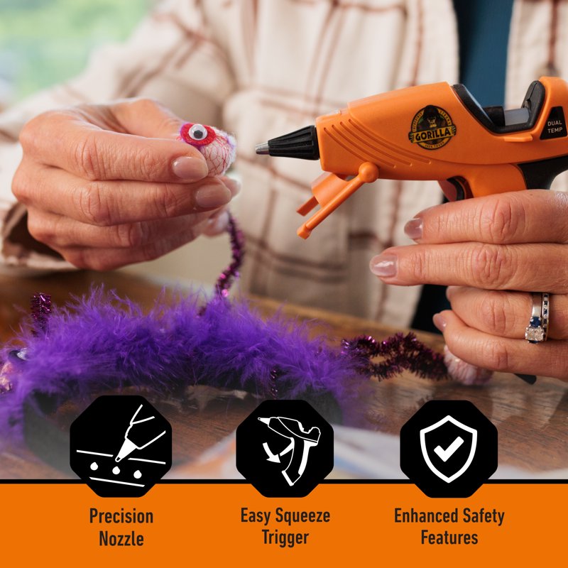 Mini Dual-Temp Hot Glue Gun with Precision Nozzle - Craft & Repair Tool
