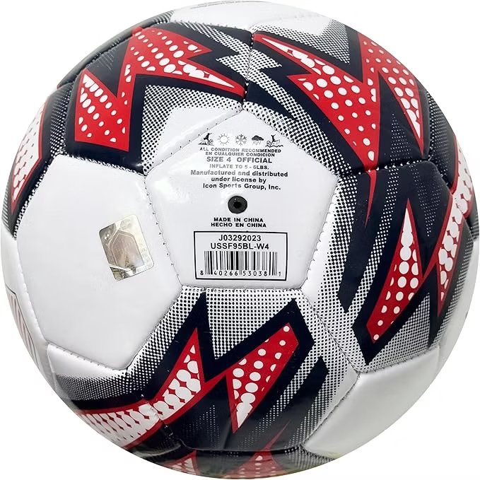 Icon Sports U.S. One Nation One Team Soccer Ball Size 4 - White Red Navy, Variation 4, White
