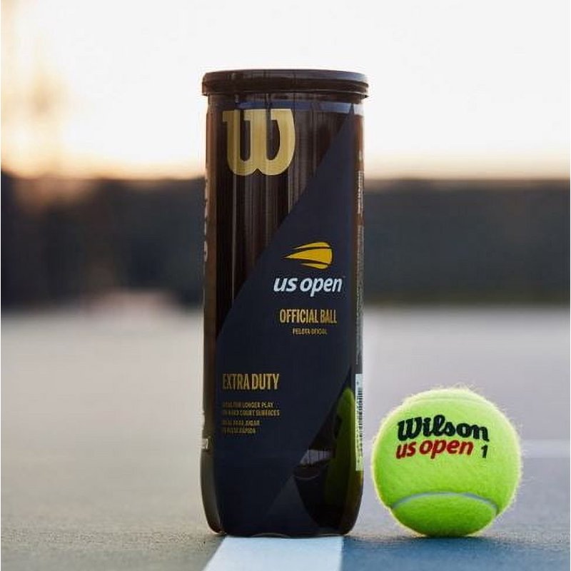 Wilson US Open Extra Duty Tennis Balls Can - 3 Pack, Hard Court Use